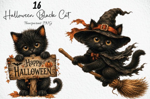 Download Halloween Black Cat Clipart PNG - Black cat clipart Collection