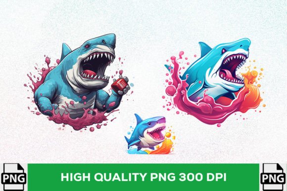 Download Shark Eating a Gummy Bear Illustration - Illustration Collection