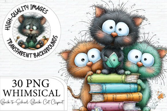 Download Back to School Black Cat Clipart - Black cat clipart Collection