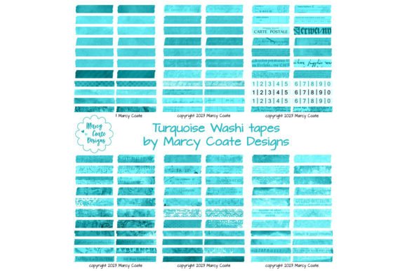 Download Turquoise Digital Washi Tape Printable - Washi tape Collection