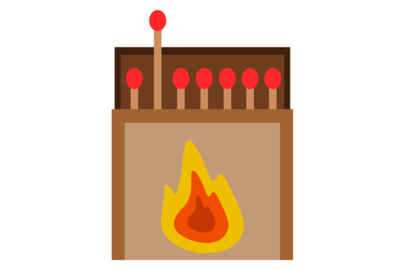 Download Match Box Open Color Icon. Fire Sticks - Premium Bundle