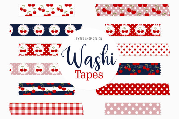 Download Digital Washi Tape Clipart Cherries - Washi tape Collection