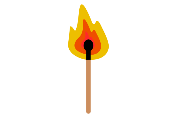 Download Burning Match Stick Color Icon. Fire Sta - Premium Bundle